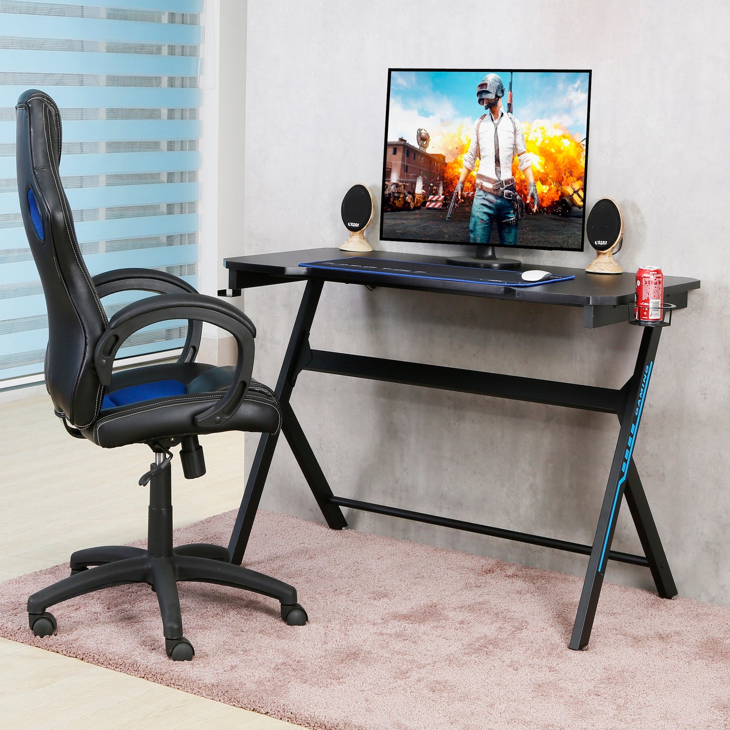 JJS 48" Home Office Gaming Computer Desk with Cable Management