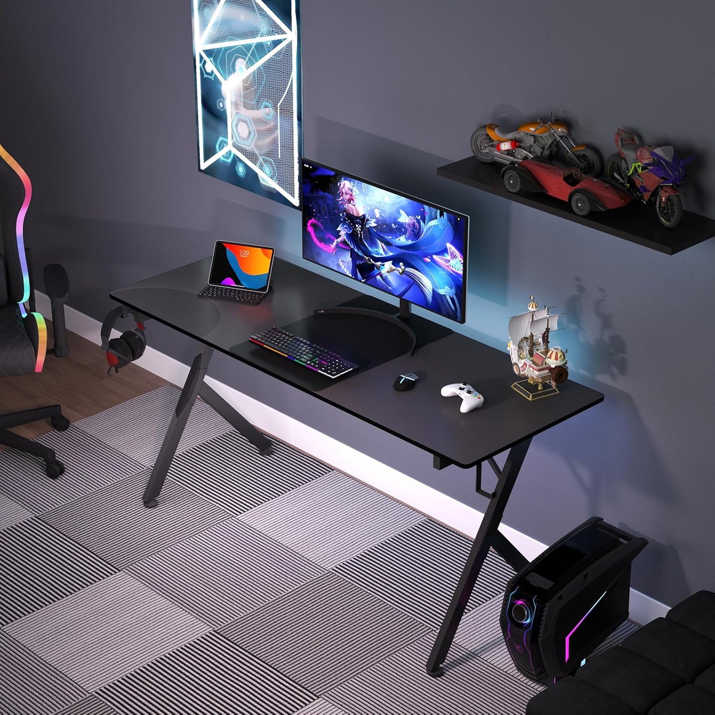 JJS Game Table 63",Carbon Fiber Surface Computer Table