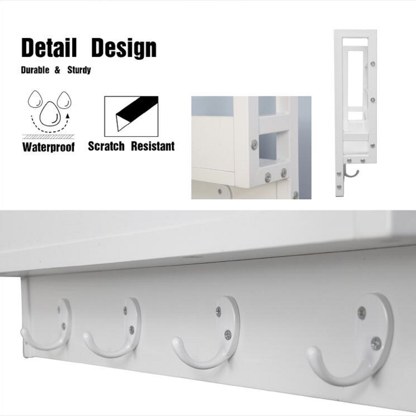 JJS Floating Book Shelf Coat Rack, Set of 1