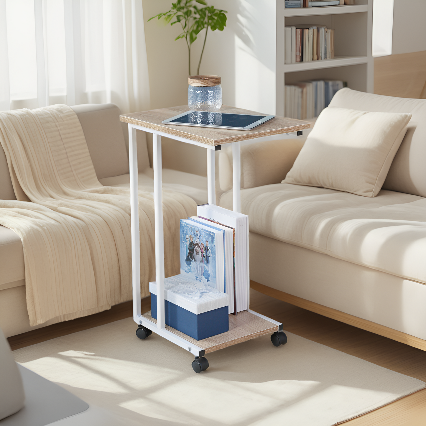 JJS Side End C Table for Sofa, Small Spaces