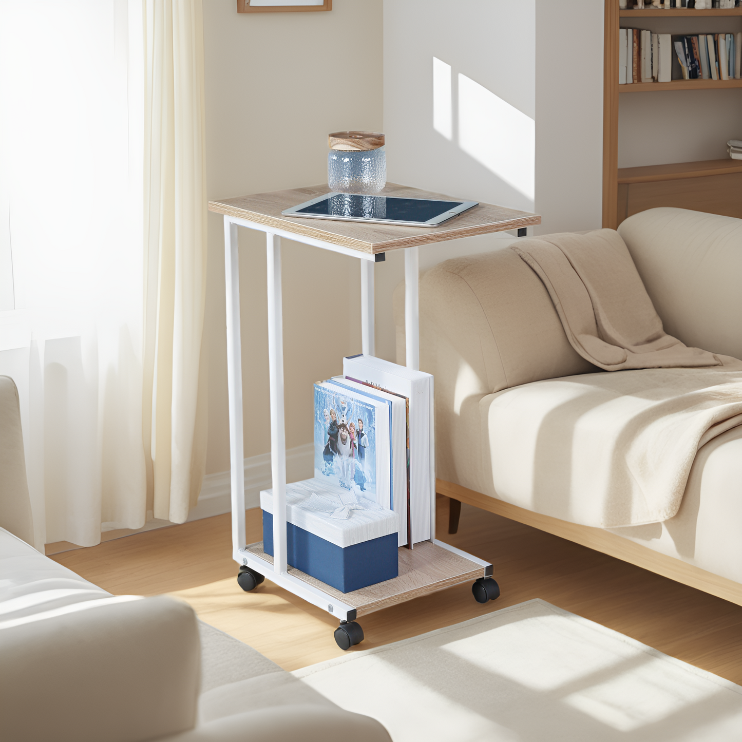 JJS Side End C Table for Sofa, Small Spaces