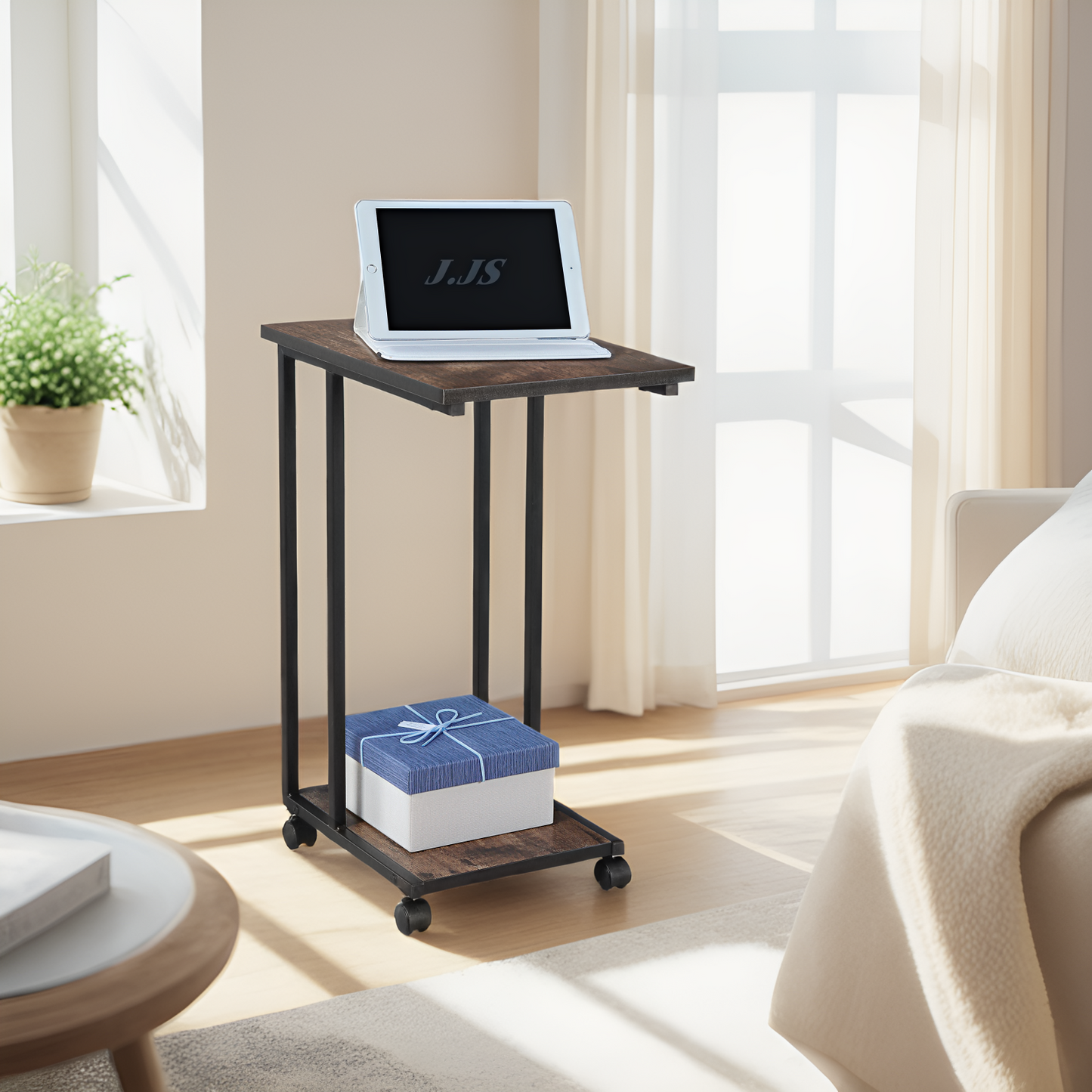 JJS Side End C Table for Sofa, Small Spaces