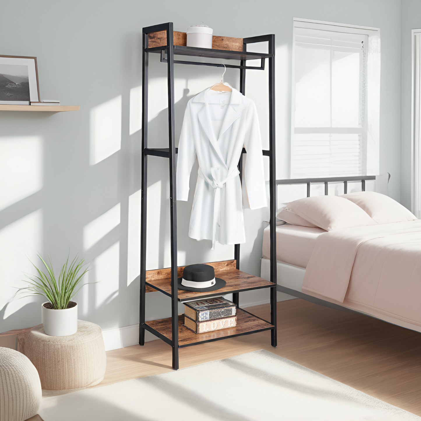 JJ's Entryway Coat Rack, Rustic Brown