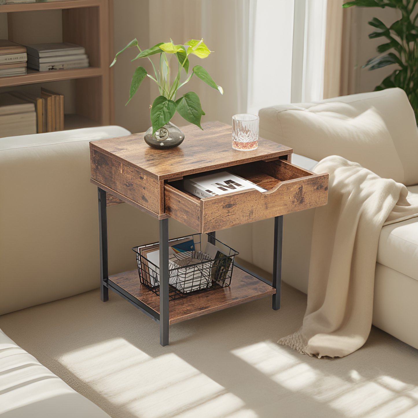 JJS Side End Table, Easy Assembly