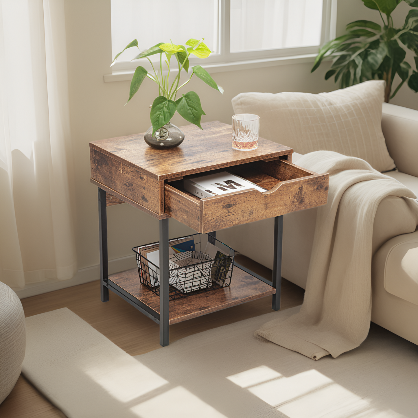 JJS Side End Table, Easy Assembly