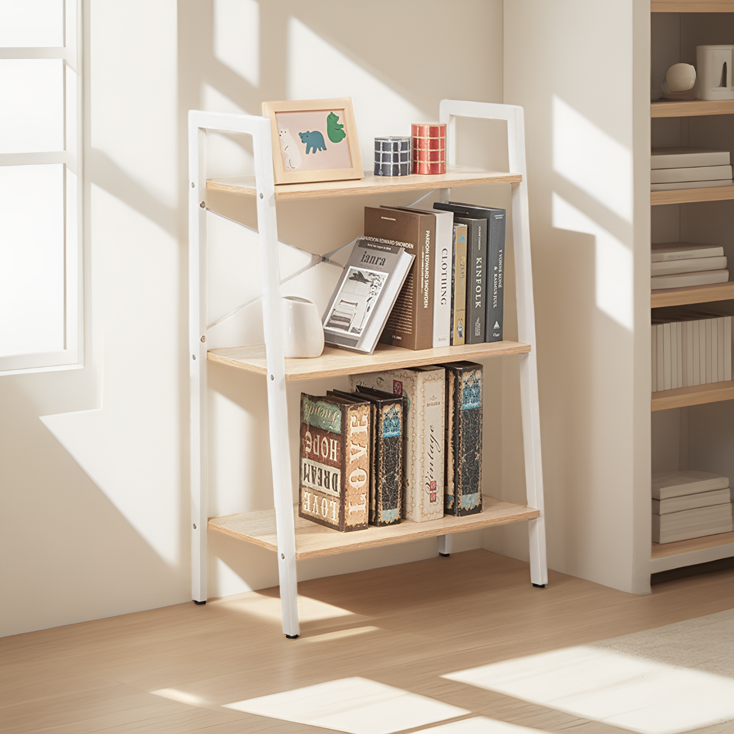 JJS Industrial 3-Tier Bookshelf