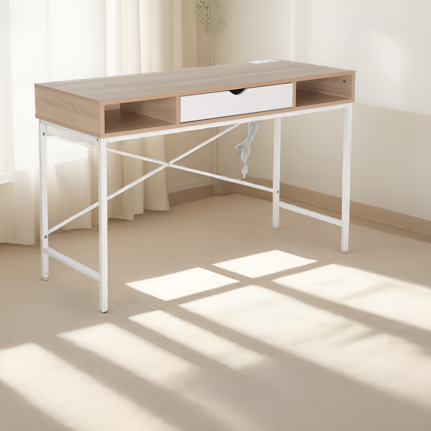 JJS 48' Writing Desk with Power Outlet