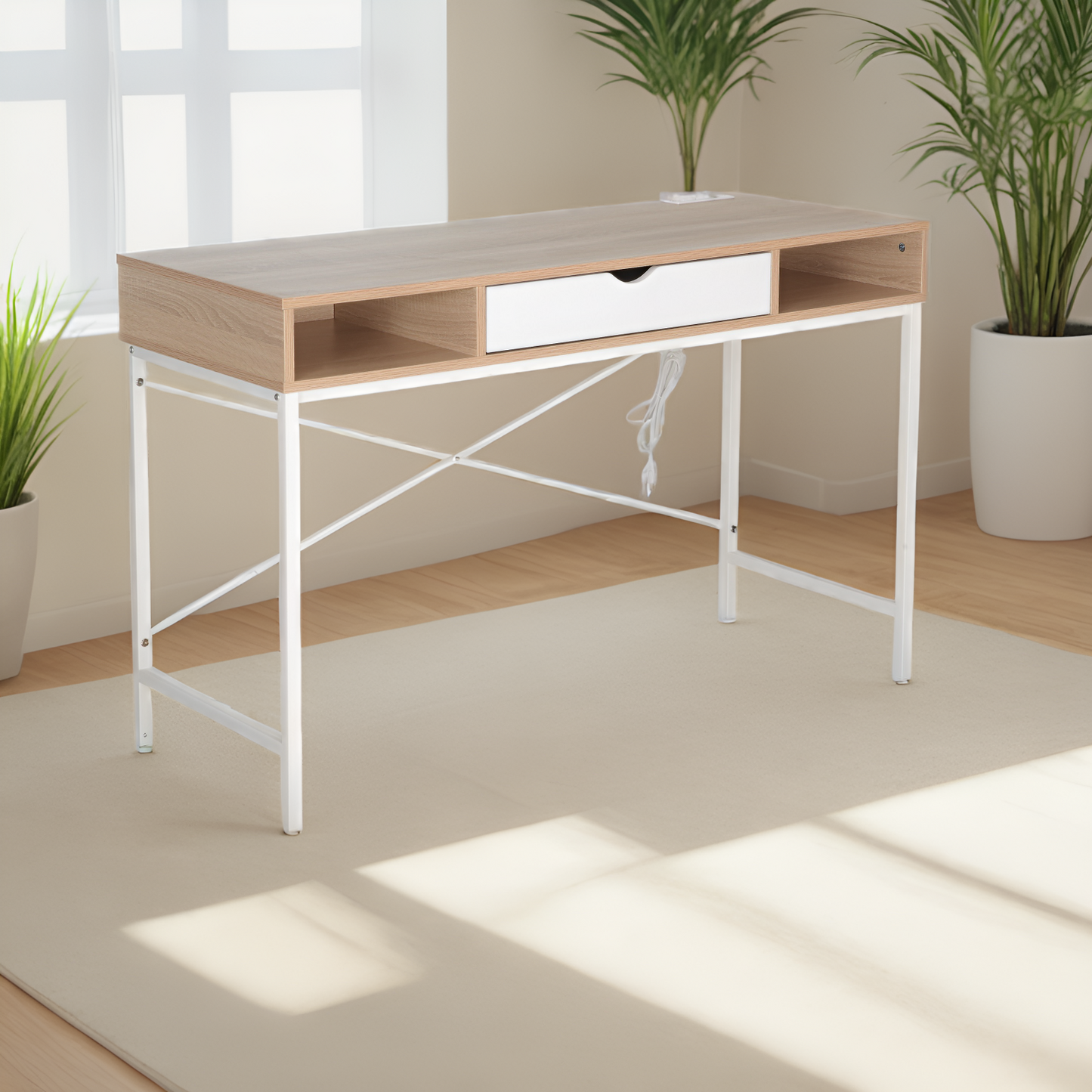 JJS 48' Writing Desk with Power Outlet