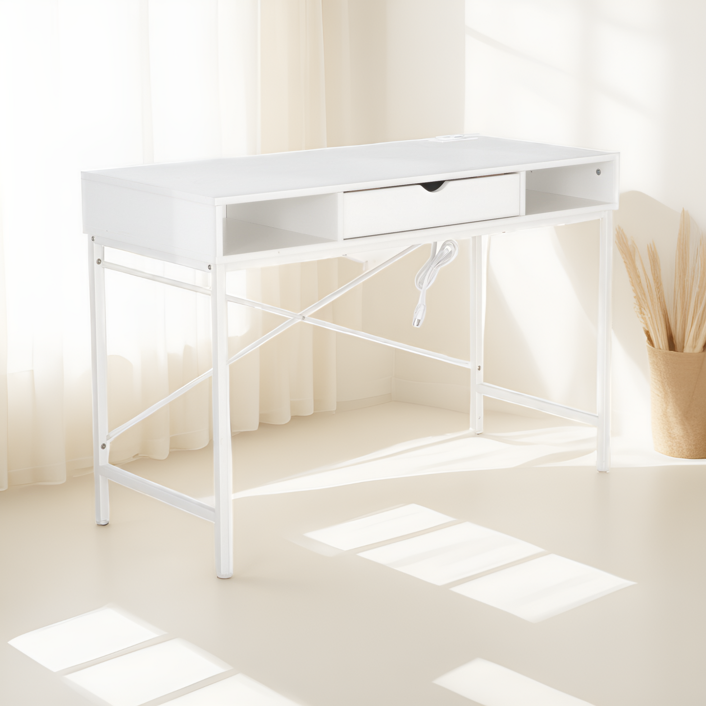 JJS 48' Writing Desk with Power Outlet