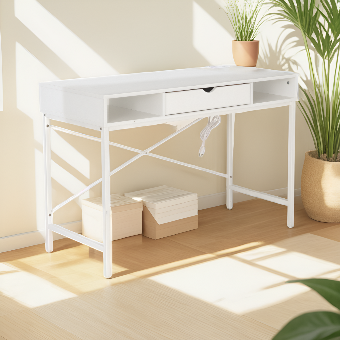 JJS 48' Writing Desk with Power Outlet