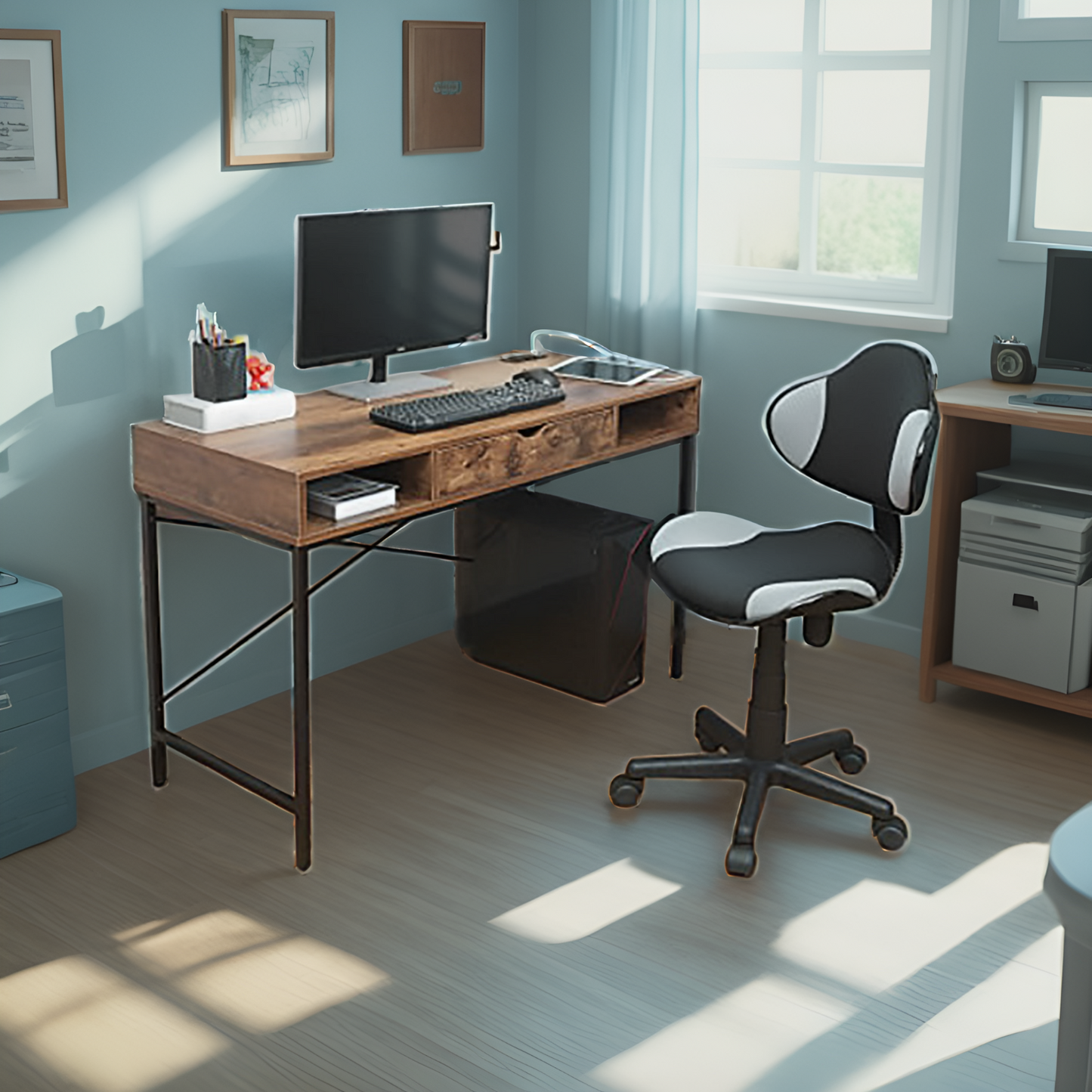 JJS 48' Writing Desk with Power Outlet