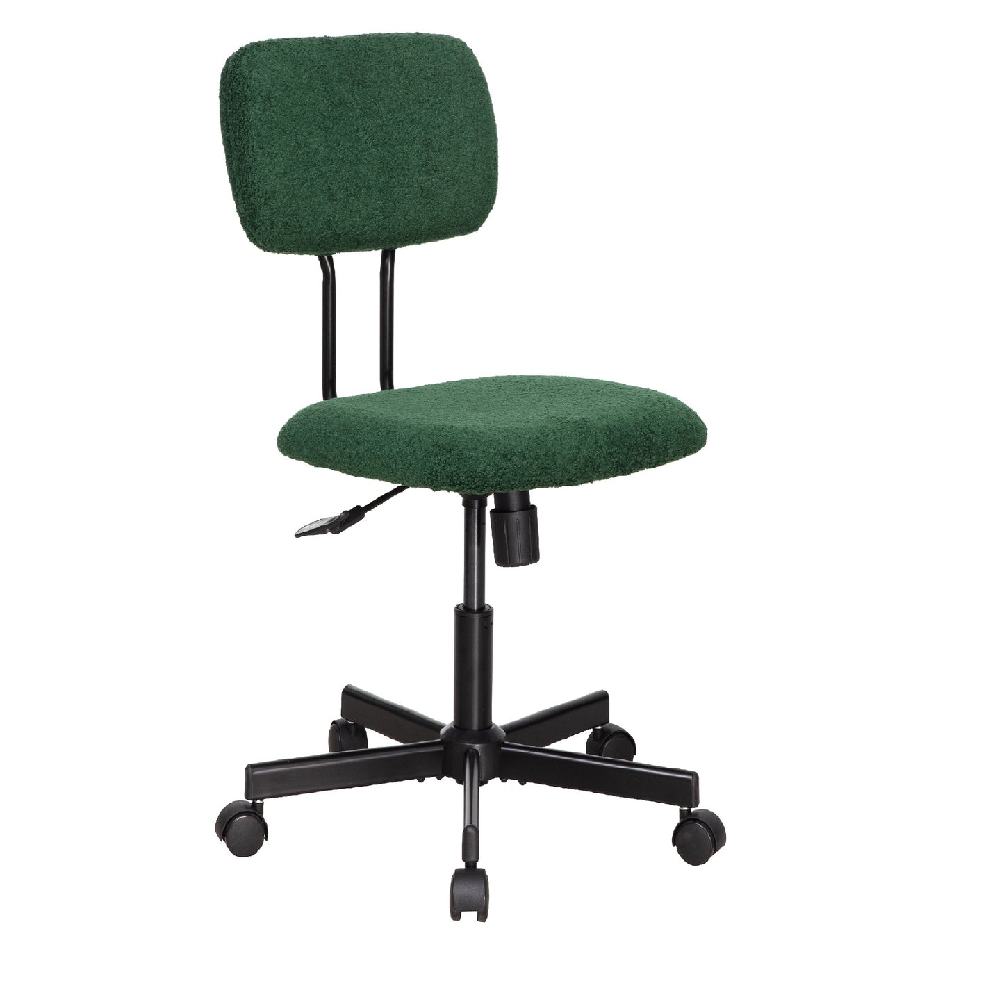 JJS Low Back Velvet Office Computer Chair with Armrest, Blue
