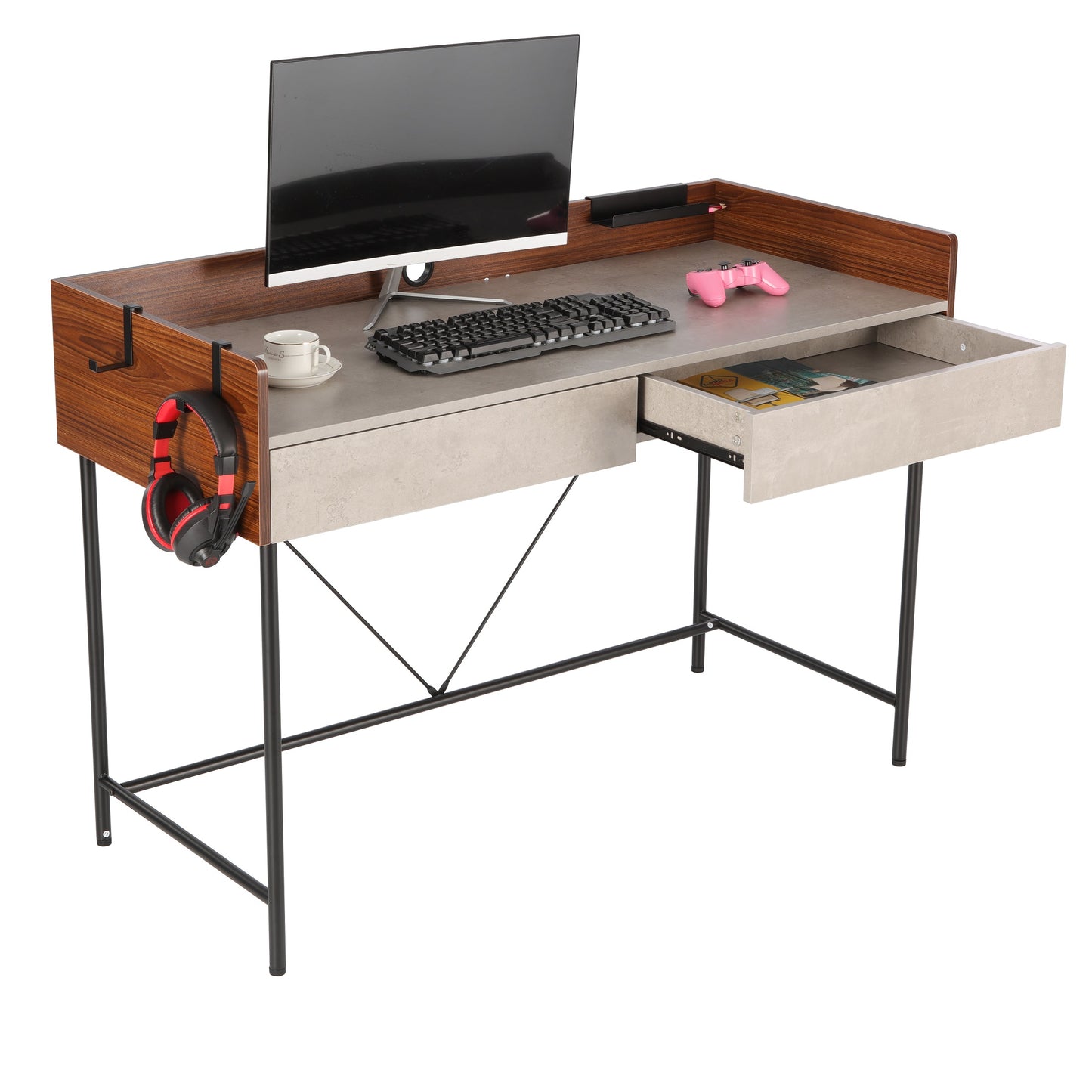 JJS 48" Home Office Computer Laptop Desk with Drawers