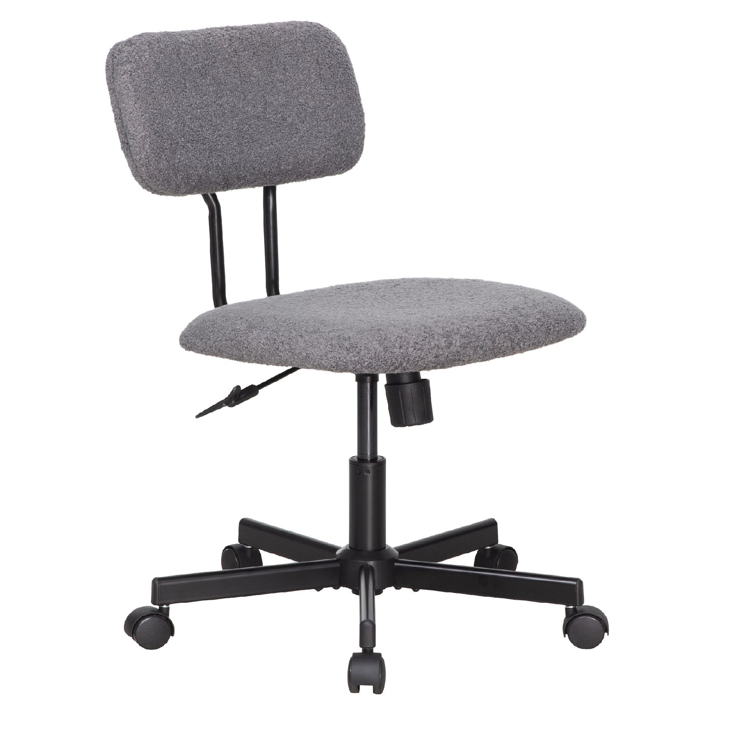 JJS Low Back Velvet Office Computer Chair with Armrest, Blue