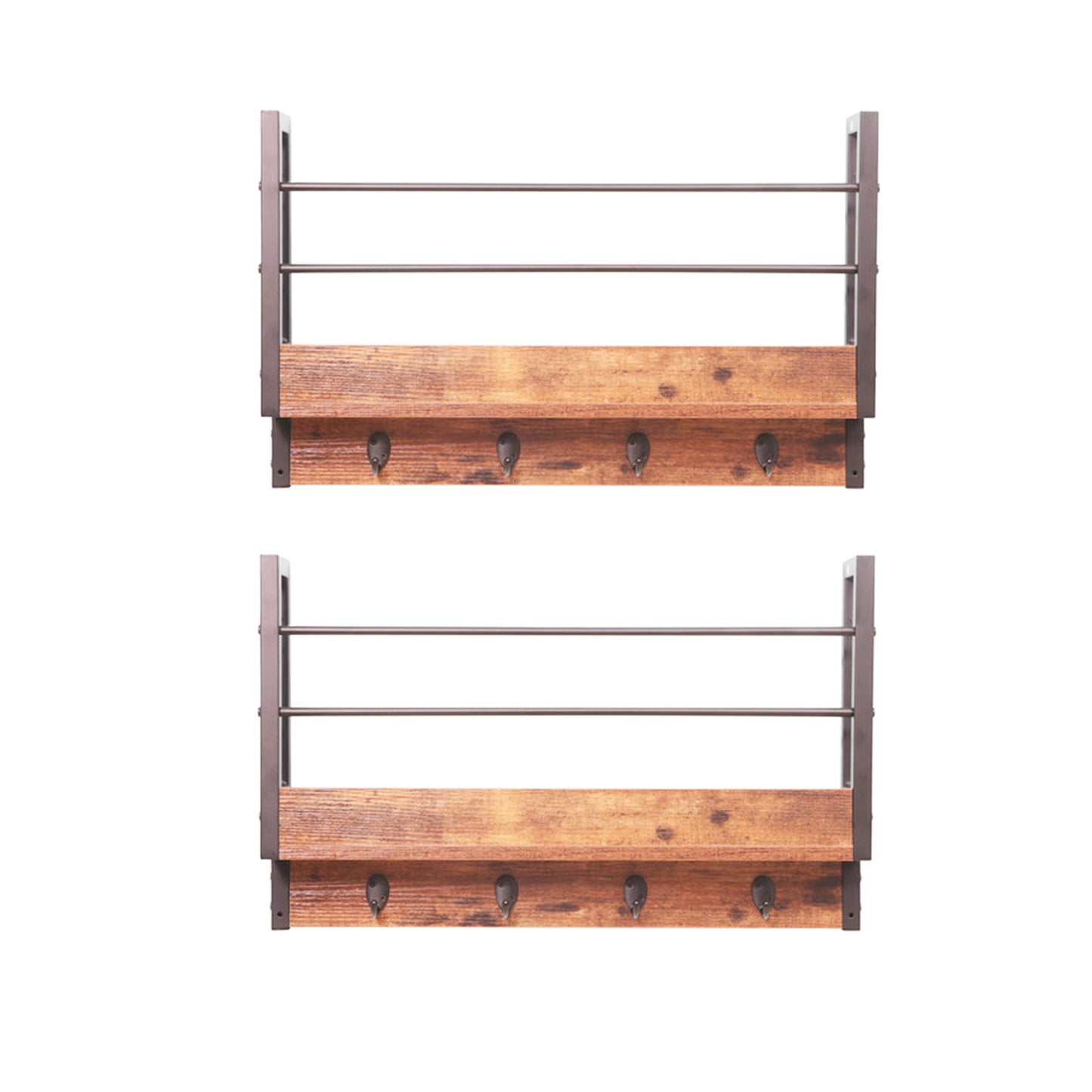JJS Floating Book Shelf Coat Rack, Set of 1