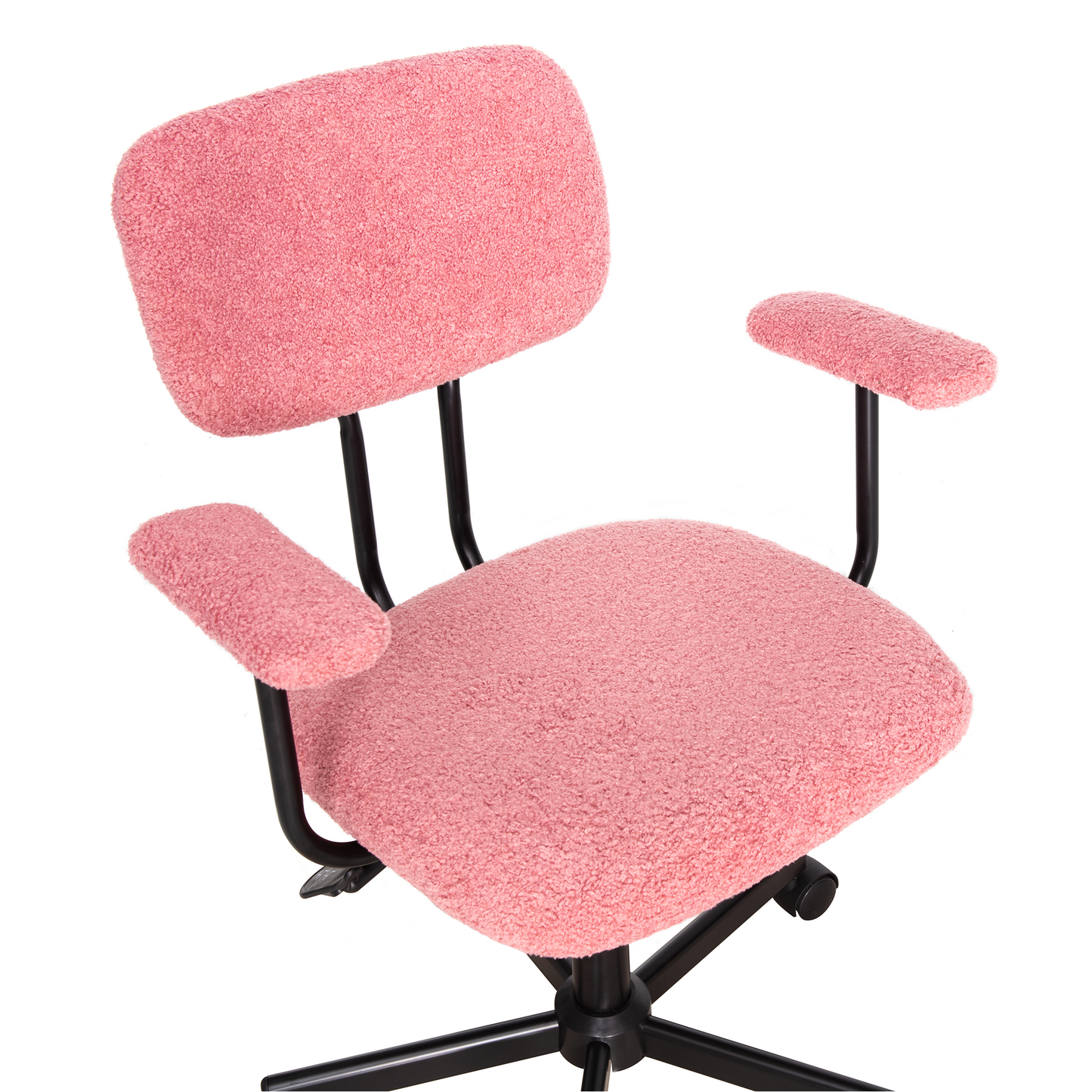 JJS Low Back Velvet Office Computer Chair with Armrest, Blue