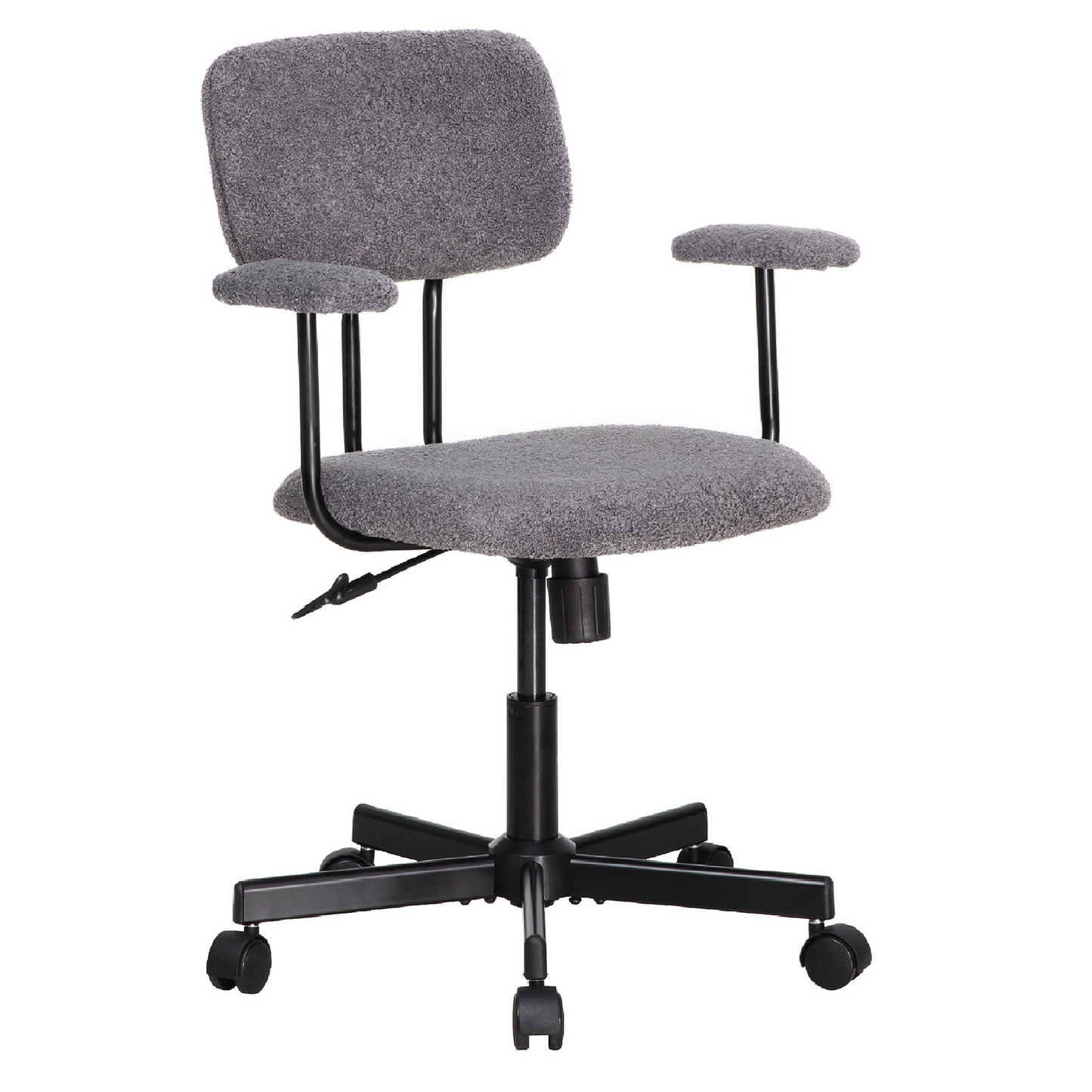 JJS Low Back Velvet Office Computer Chair with Armrest, Blue
