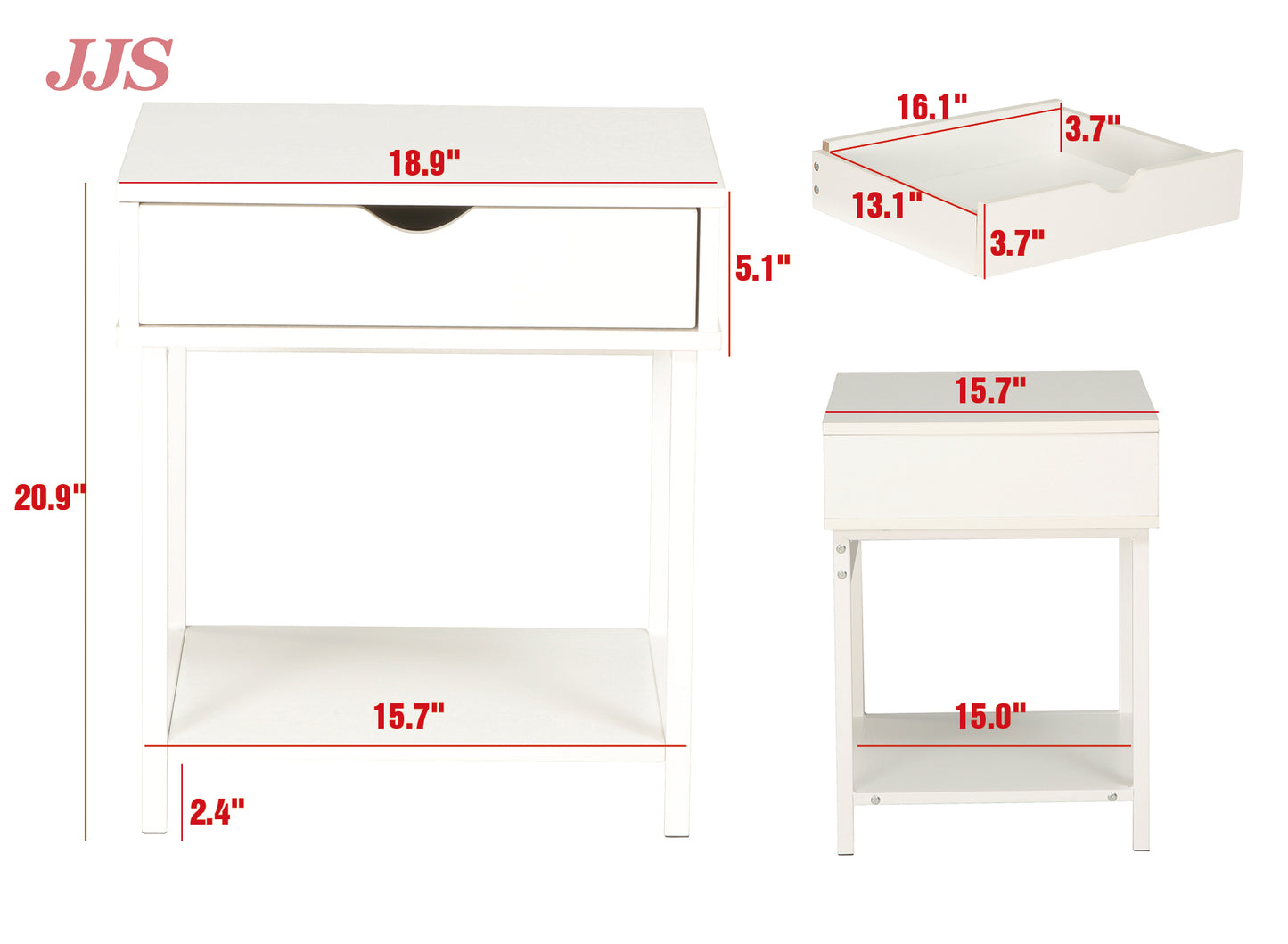 JJS Side End Table, Easy Assembly