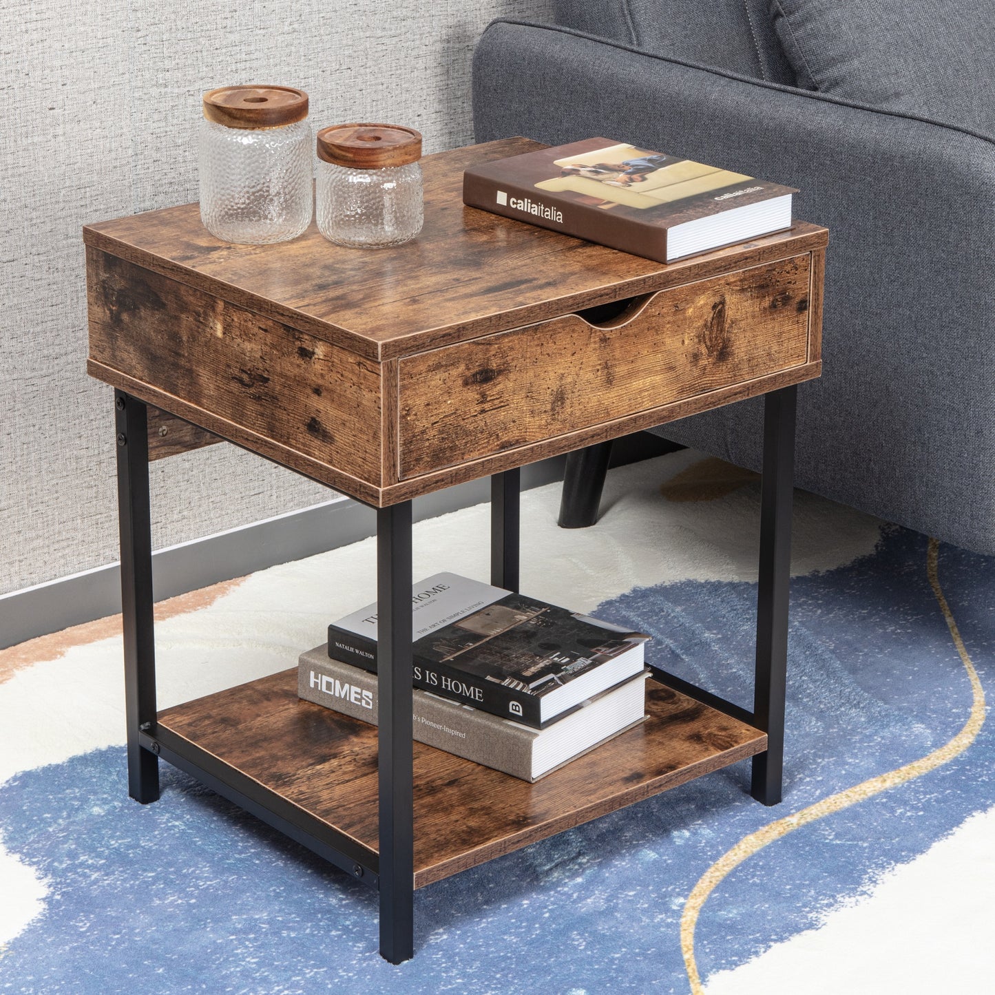 JJS Side End Table, Easy Assembly
