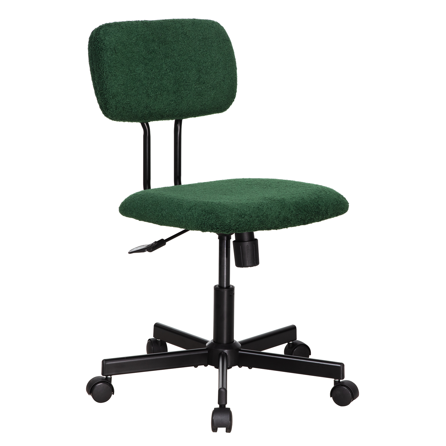 JJS Low Back Velvet Office Computer Chair with Armrest, Blue