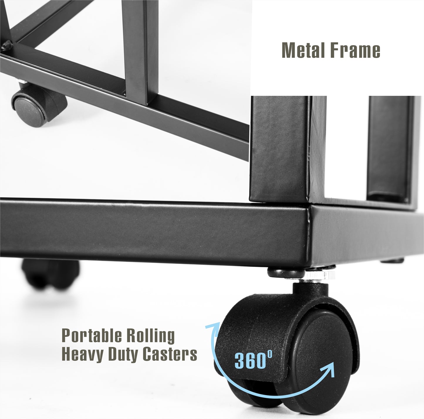 JJS Side End C Table with Magazine Holder for Sofa, Smoky Grey