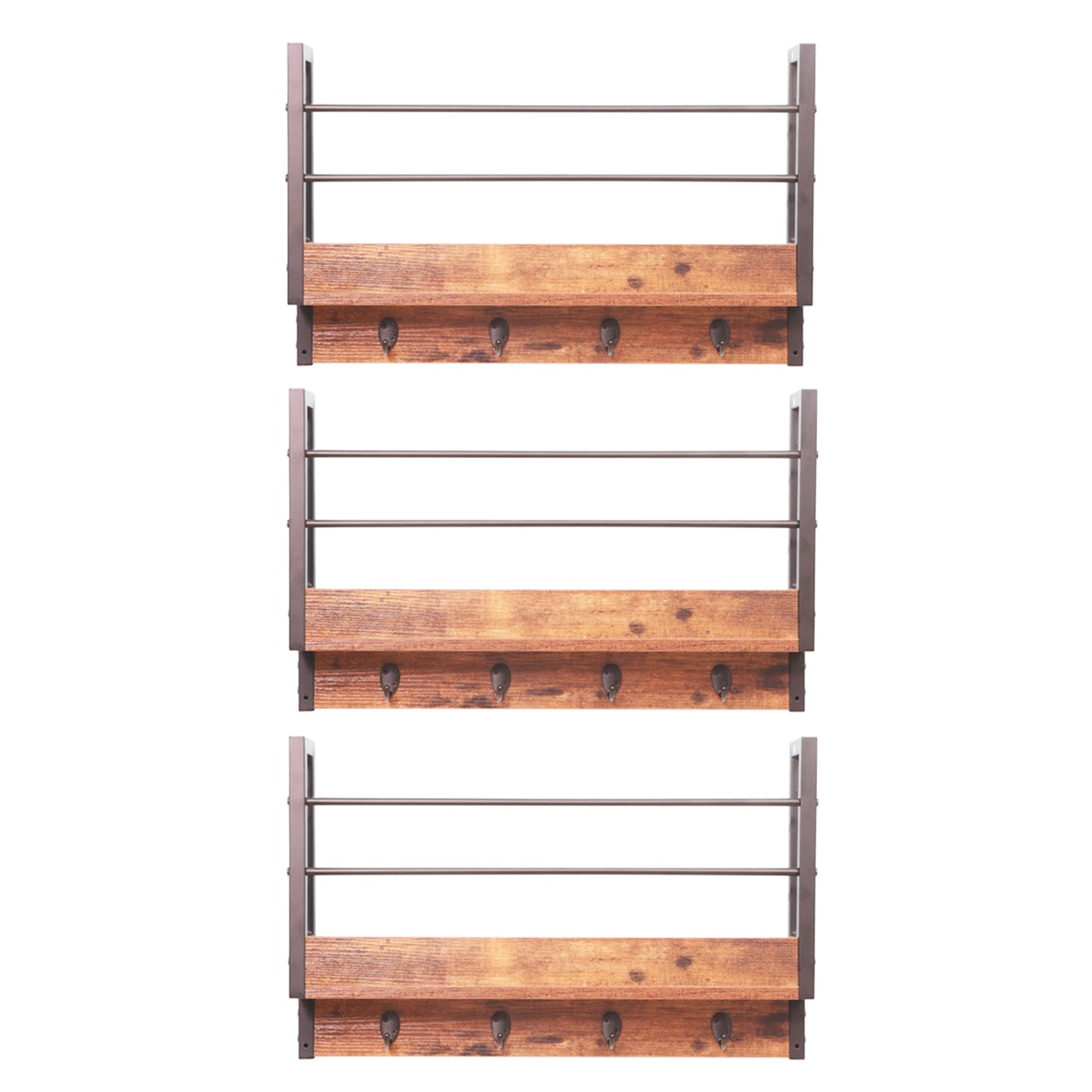 JJS Floating Book Shelf Coat Rack, Set of 1