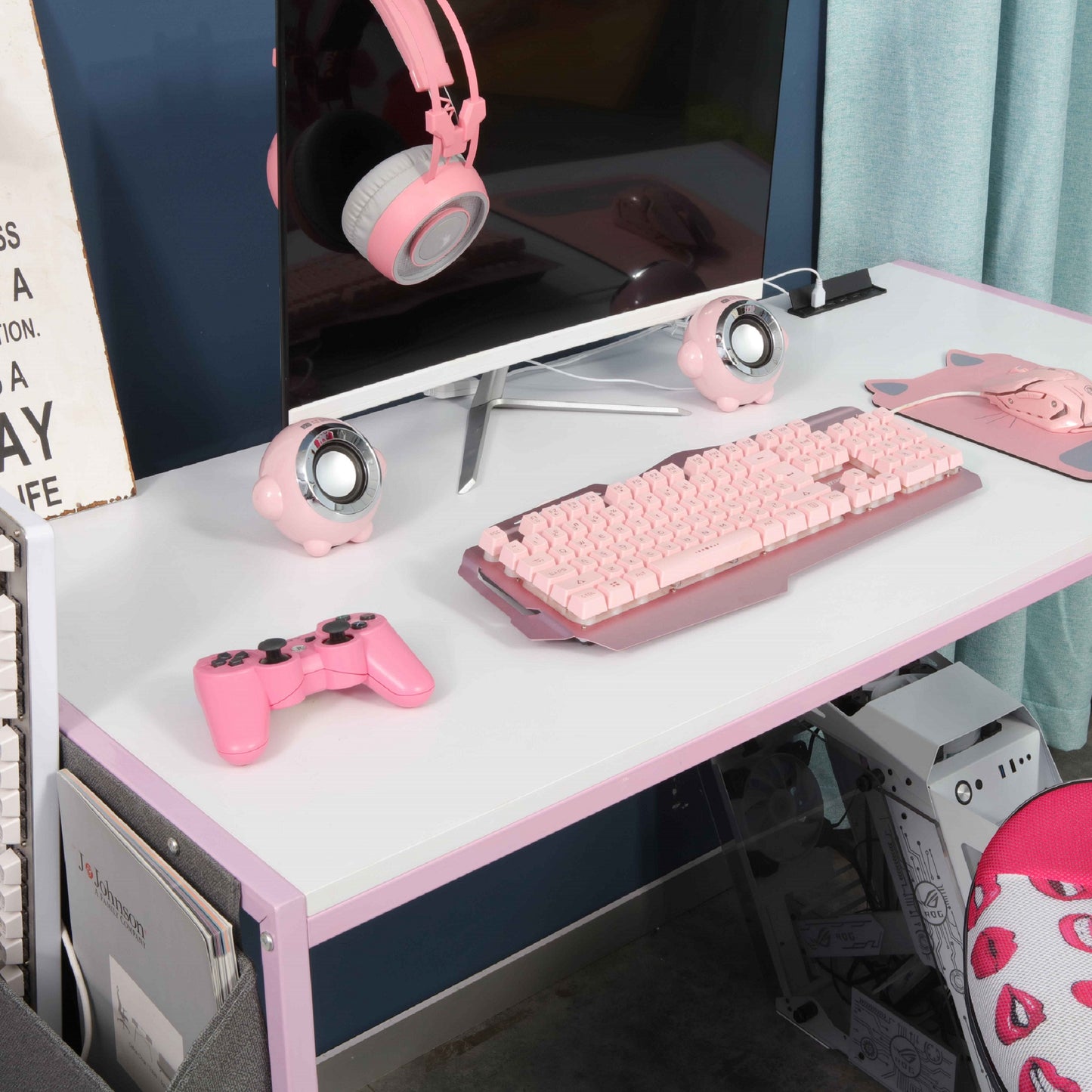 JJS Small Computer Desk Simple Style Writing Desk for Small Spaces Home Office