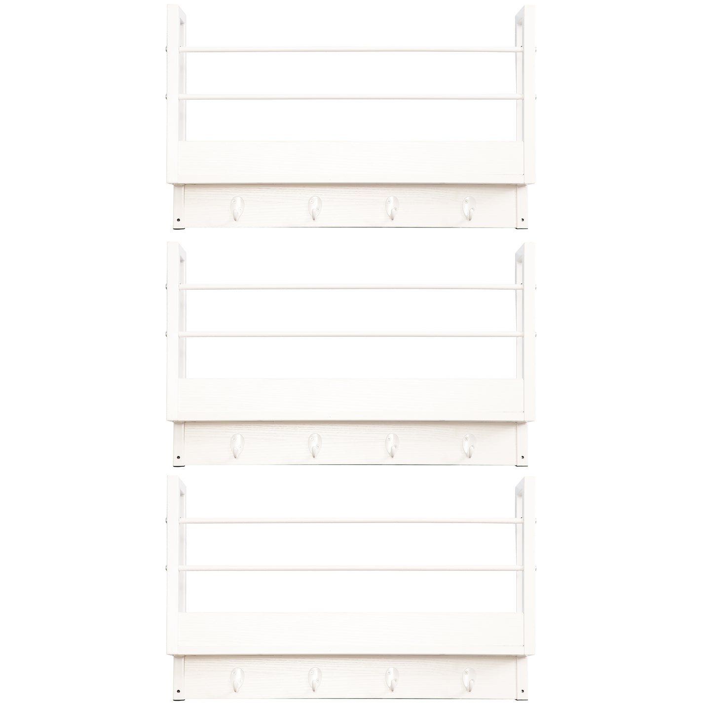 JJS Floating Book Shelf Coat Rack, Set of 1