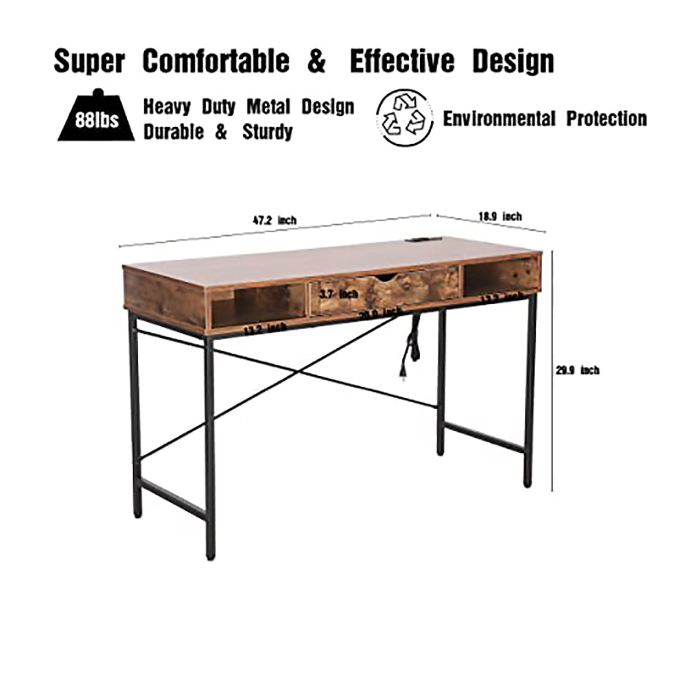 JJS 48' Writing Desk with Power Outlet