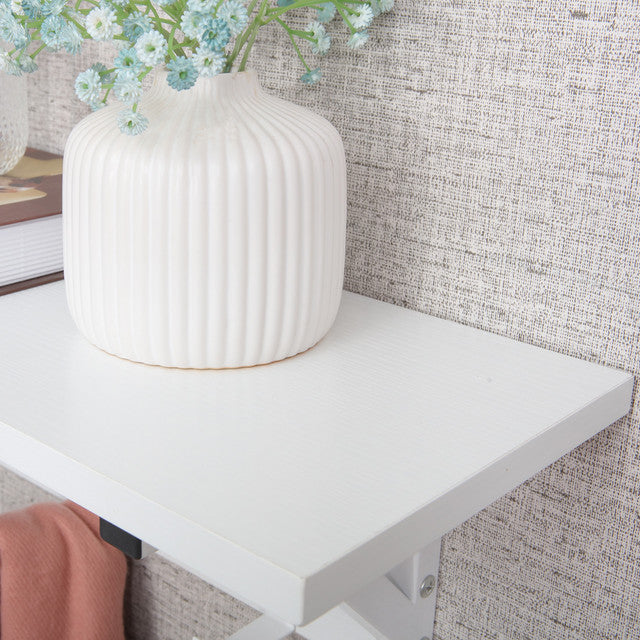 JJS Floating Shelf Coat Rack, White, Set of 1