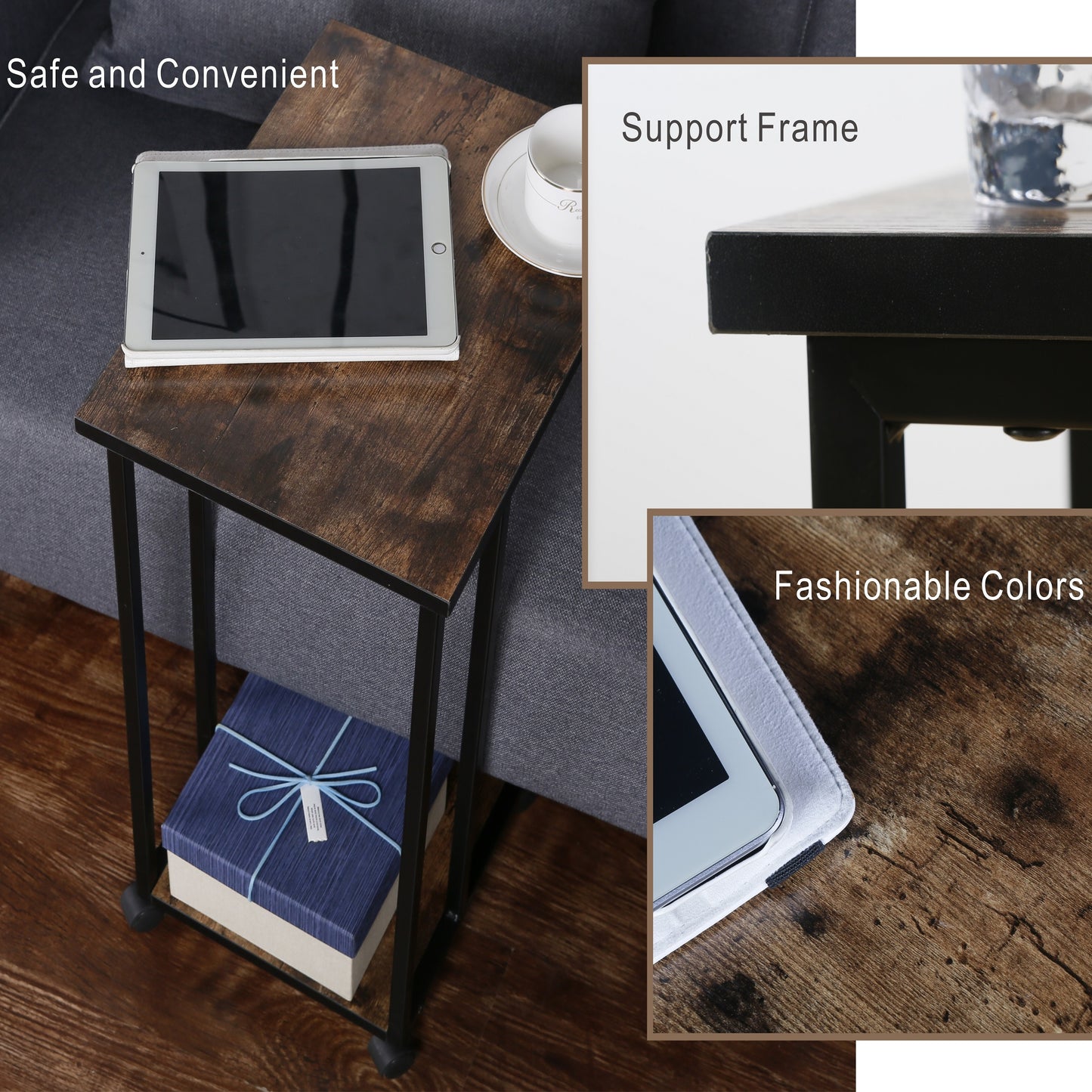 JJS Side End C Table for Sofa, Small Spaces