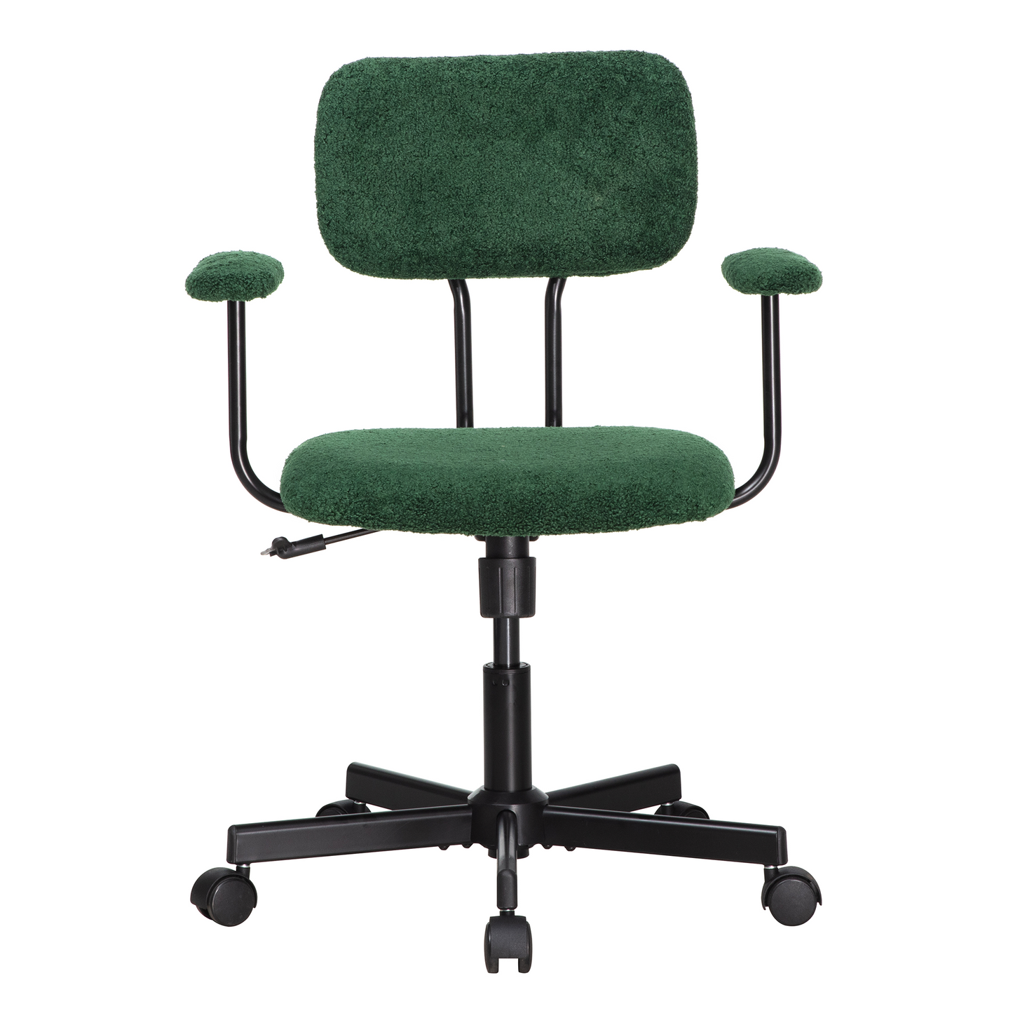 JJS Low Back Velvet Office Computer Chair with Armrest, Blue