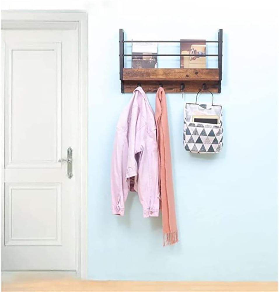 JJS Floating Book Shelf Coat Rack, Set of 1