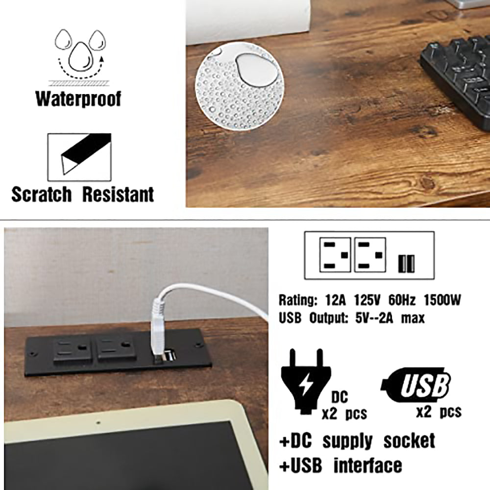 JJS 48' Writing Desk with Power Outlet