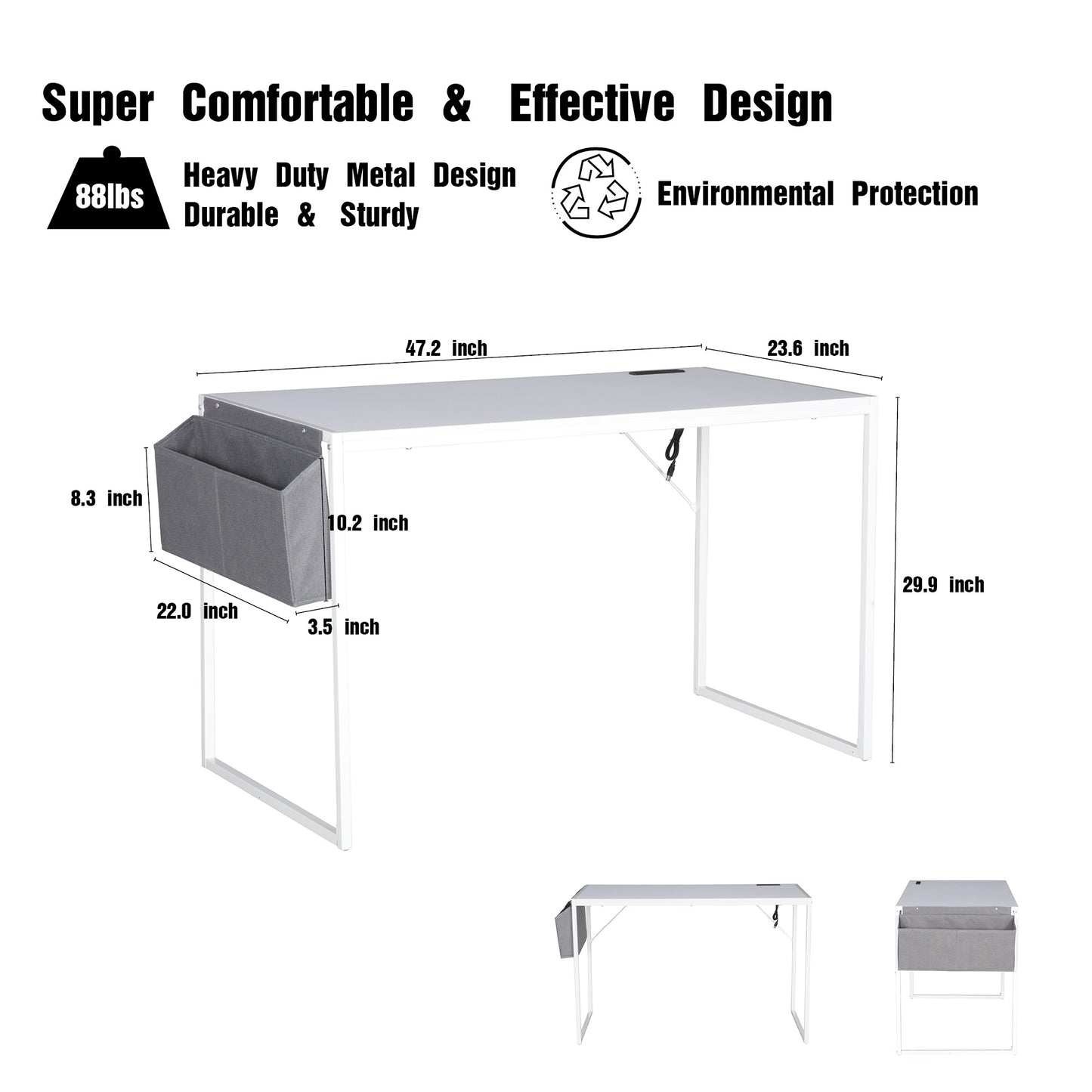 JJS Small Computer Desk Simple Style Writing Desk for Small Spaces Home Office