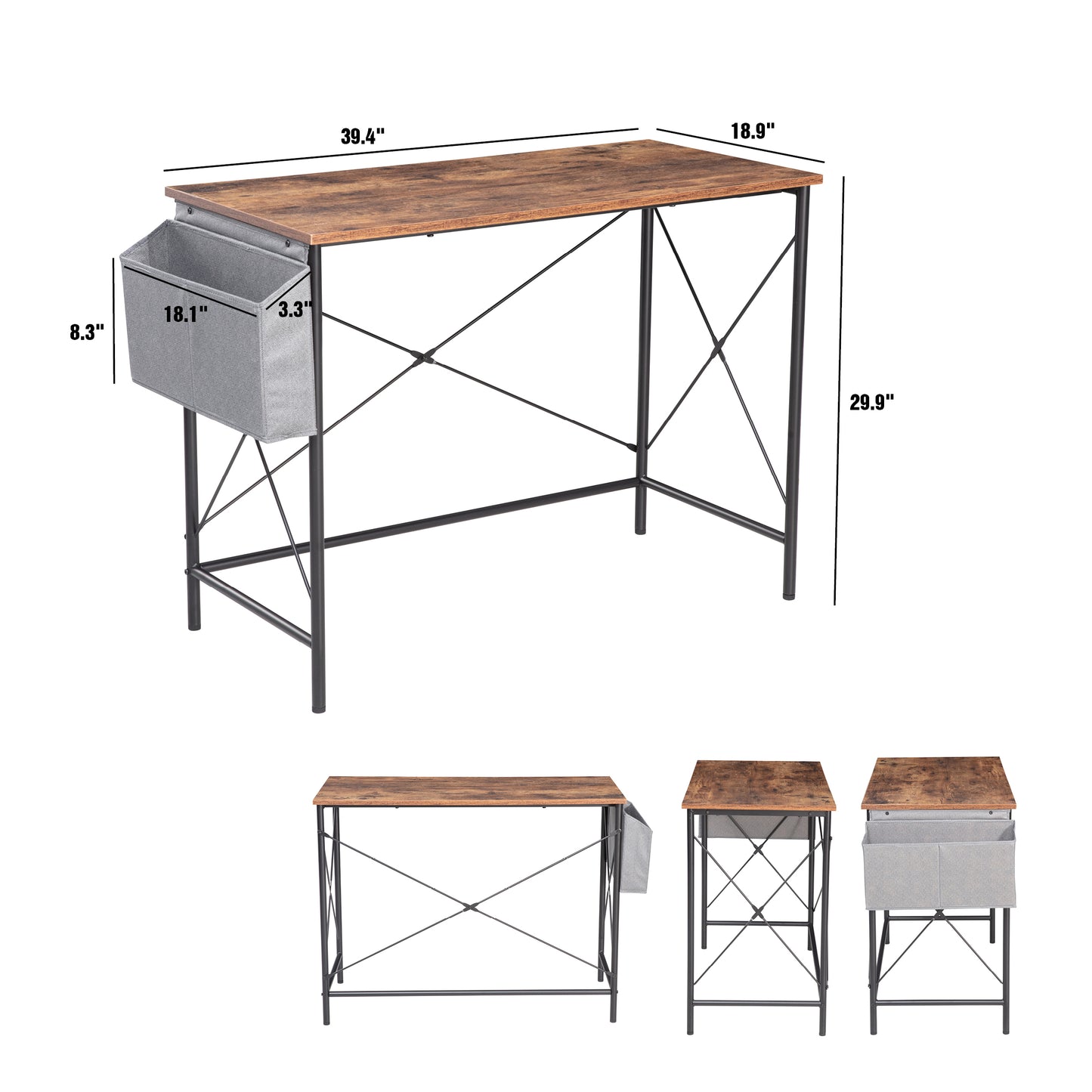 JJS Computer Desk, Modern Home Office Simple Minimal Writing Desk Laptop Table, Brown…