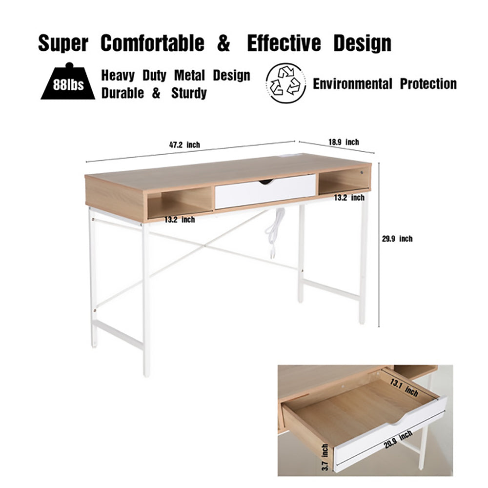 JJS 48' Writing Desk with Power Outlet