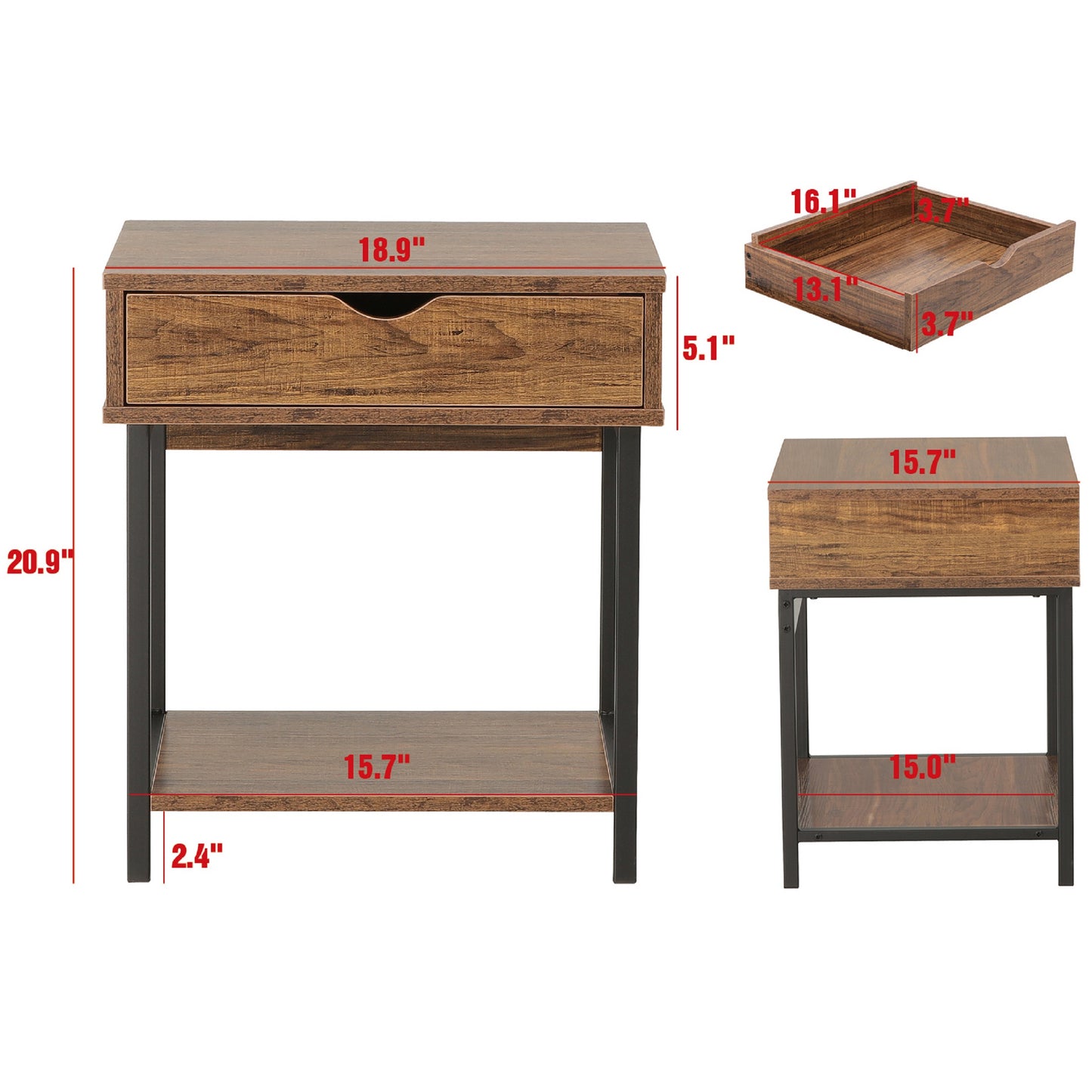 JJS Side End Table, Easy Assembly