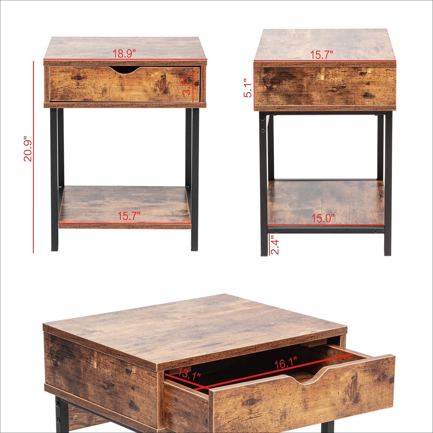 JJS Side End Table, Easy Assembly