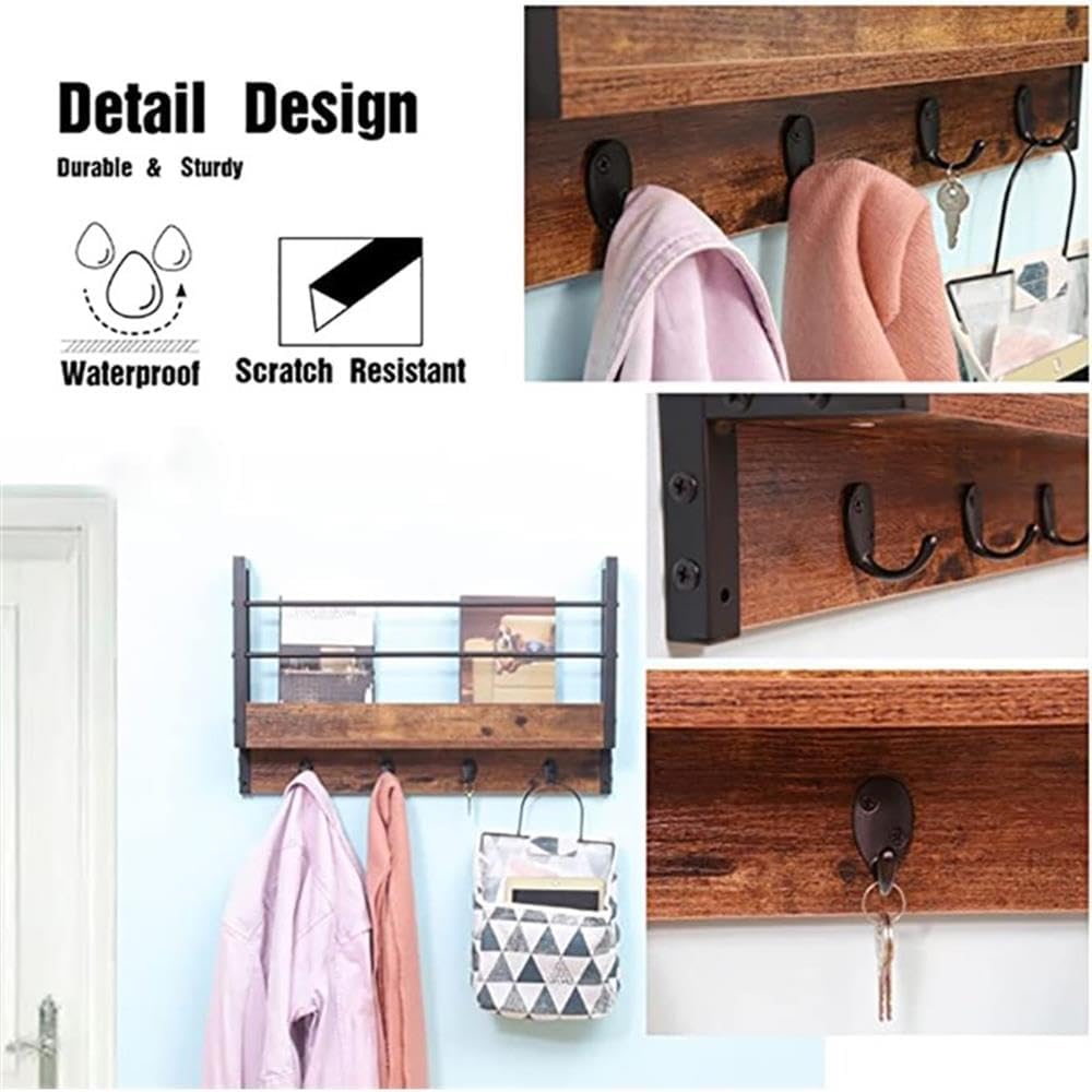 JJS Floating Book Shelf Coat Rack, Set of 1