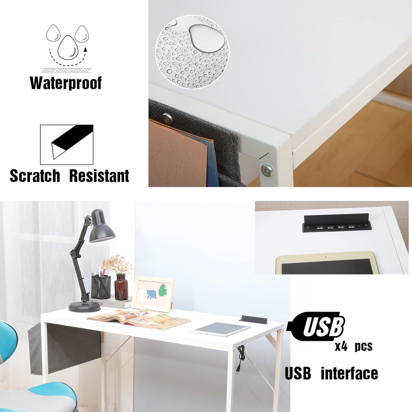 JJS Small Computer Desk Simple Style Writing Desk for Small Spaces Home Office