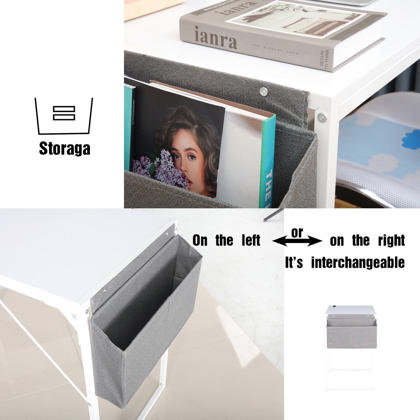 JJS Small Computer Desk Simple Style Writing Desk for Small Spaces Home Office