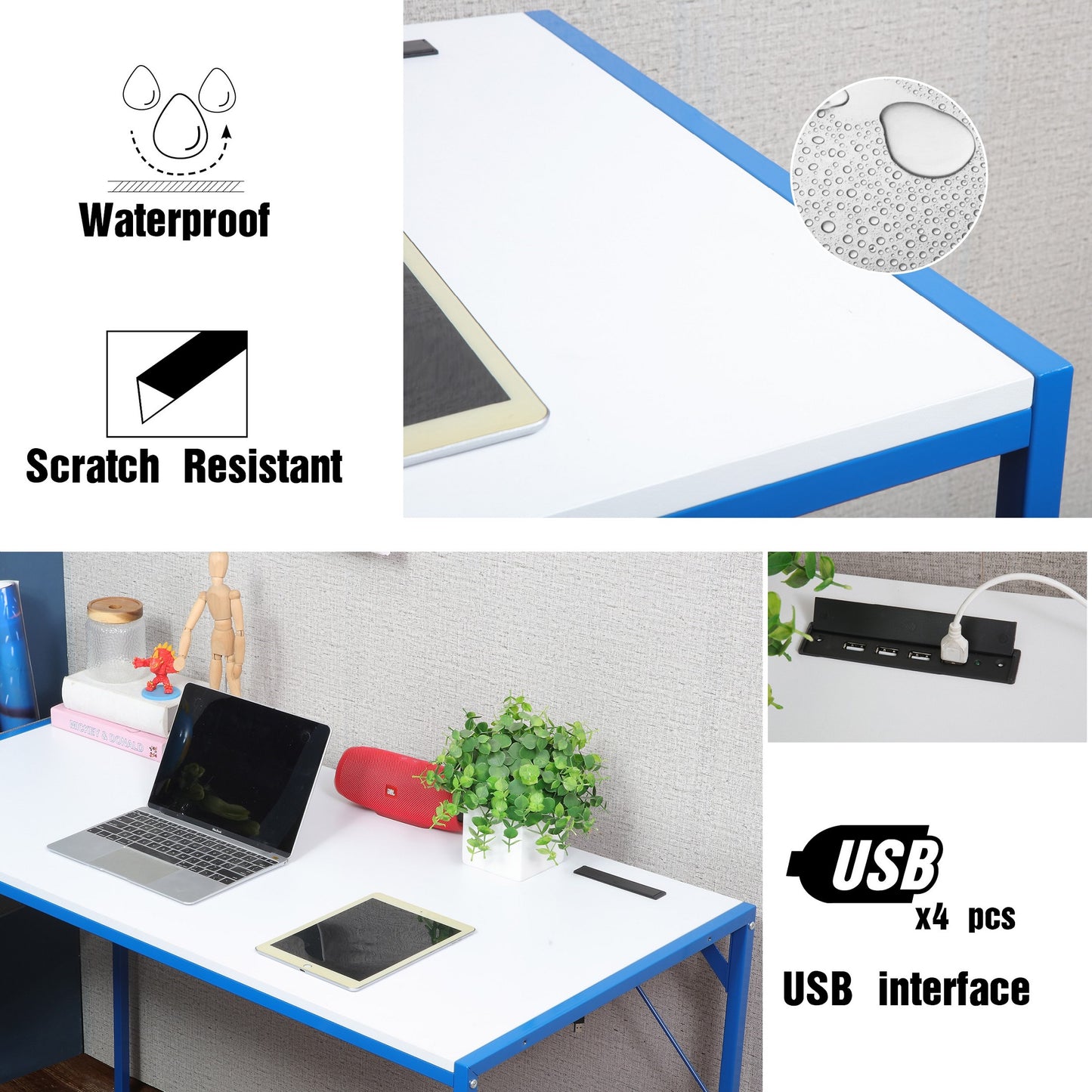 JJS Small Computer Desk Simple Style Writing Desk for Small Spaces Home Office