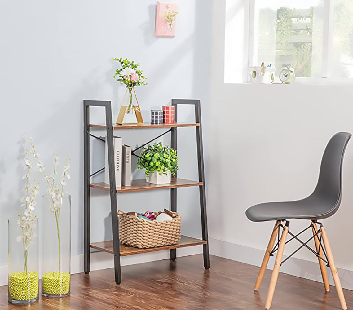 JJS Industrial 3-Tier Bookshelf