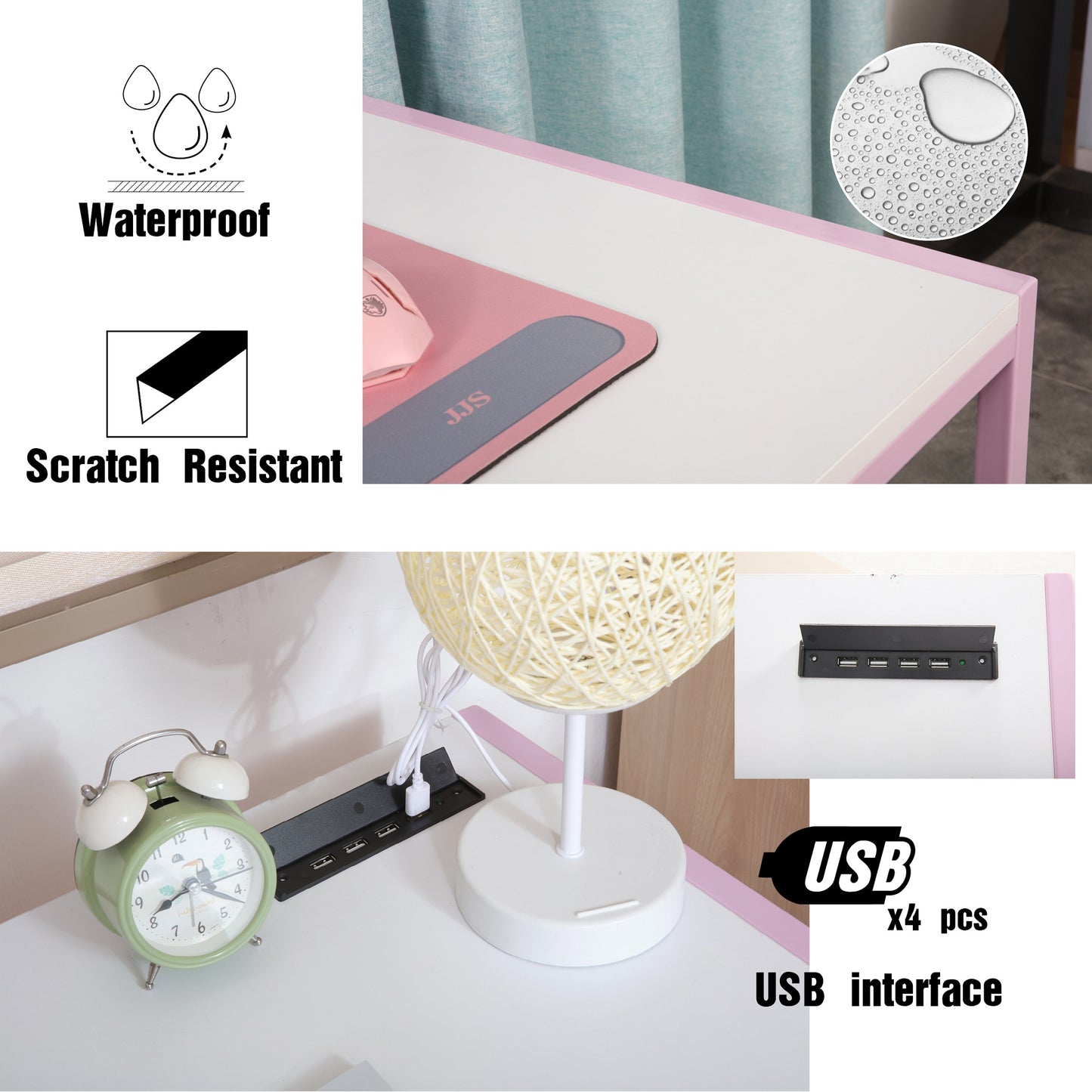 JJS Small Computer Desk Simple Style Writing Desk for Small Spaces Home Office