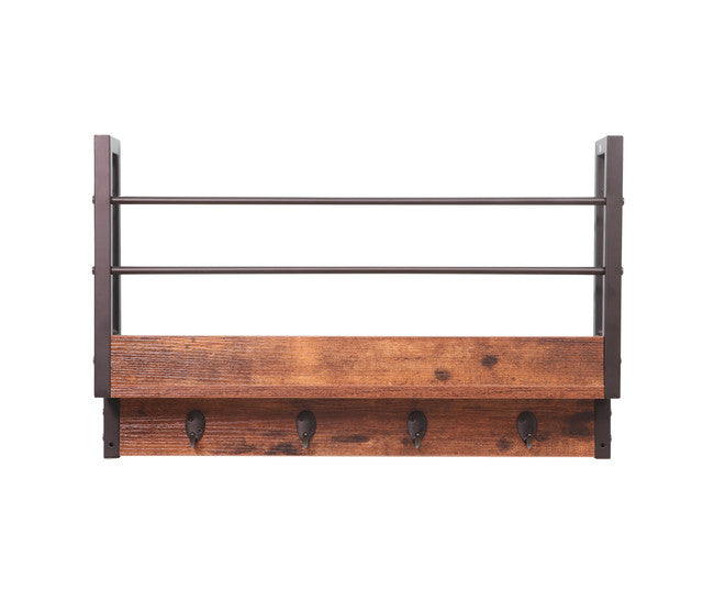 JJS Floating Book Shelf Coat Rack, Set of 1