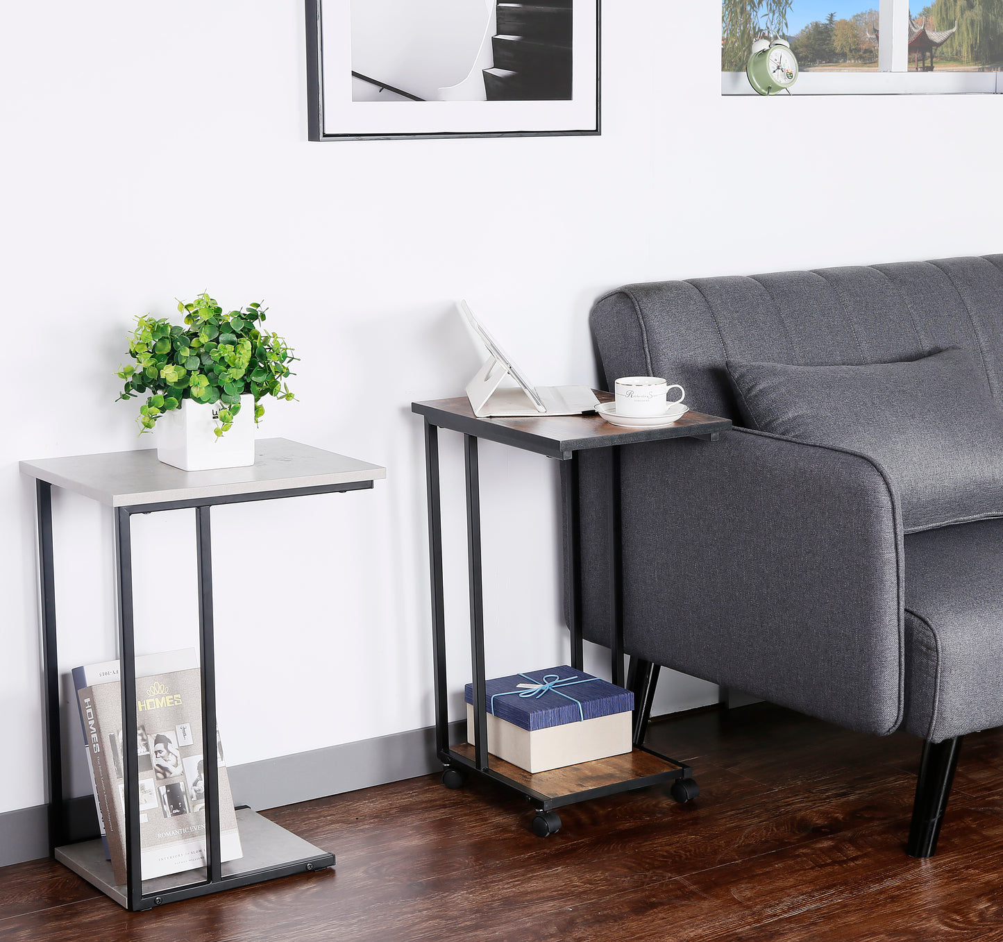 JJS Side End C Table for Sofa, Small Spaces
