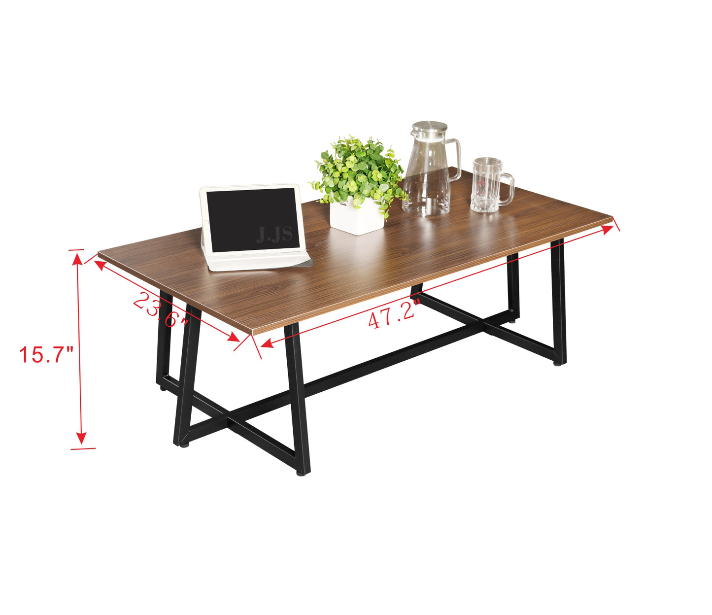 JJS Media TV Stand for 55" TV, Modern Entertainment Center Simple Wood Console Stand with Storage Cabinets and Open Shelves for Home Living Room, Contemporary Design