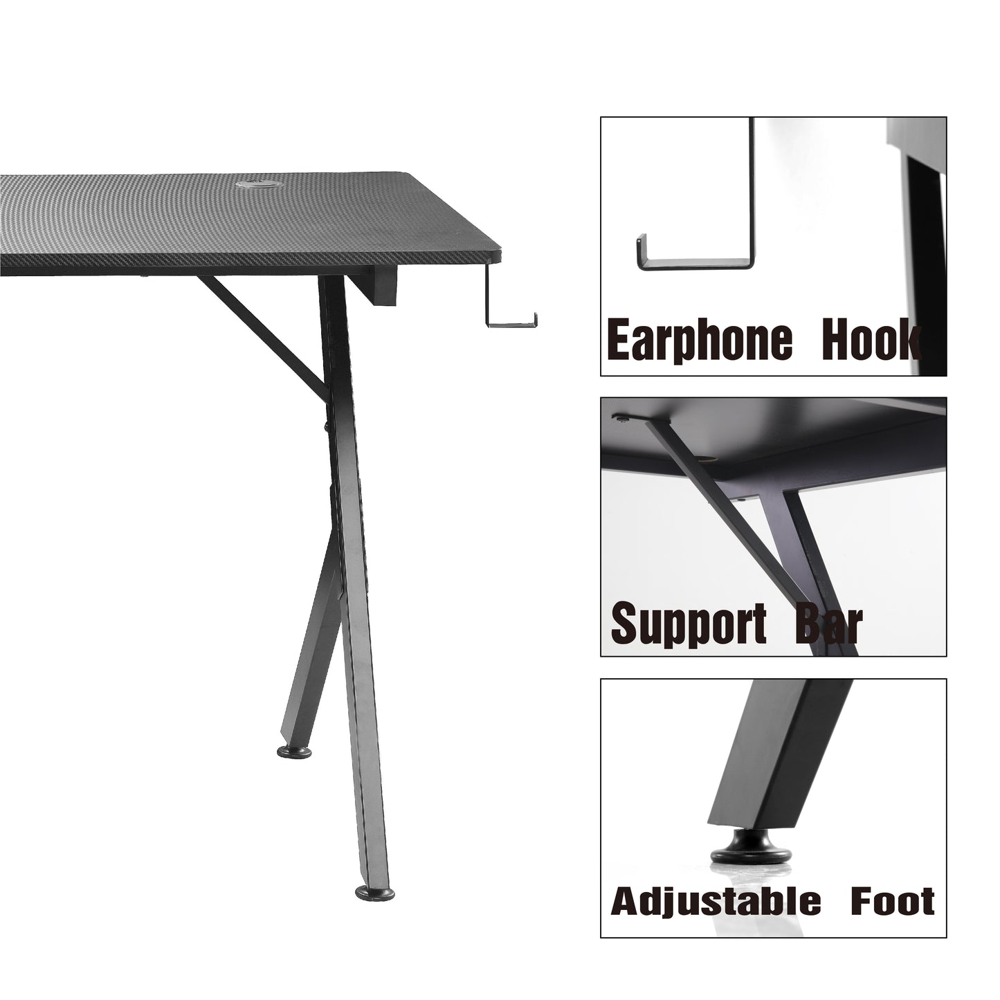 JJS Game Table 63",Carbon Fiber Surface Computer Table