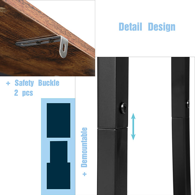 JJS Industrial 3-Tier Bookshelf